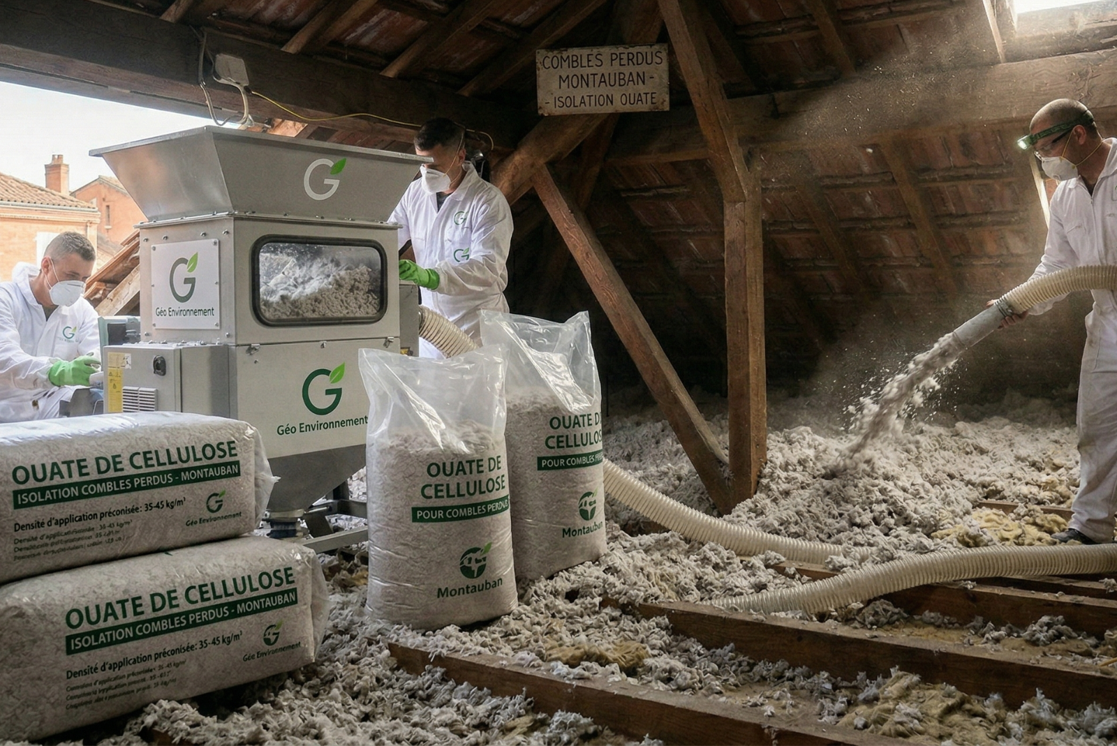 Entreprise isolation ouate de cellulose pour les combles perdus à Montauban