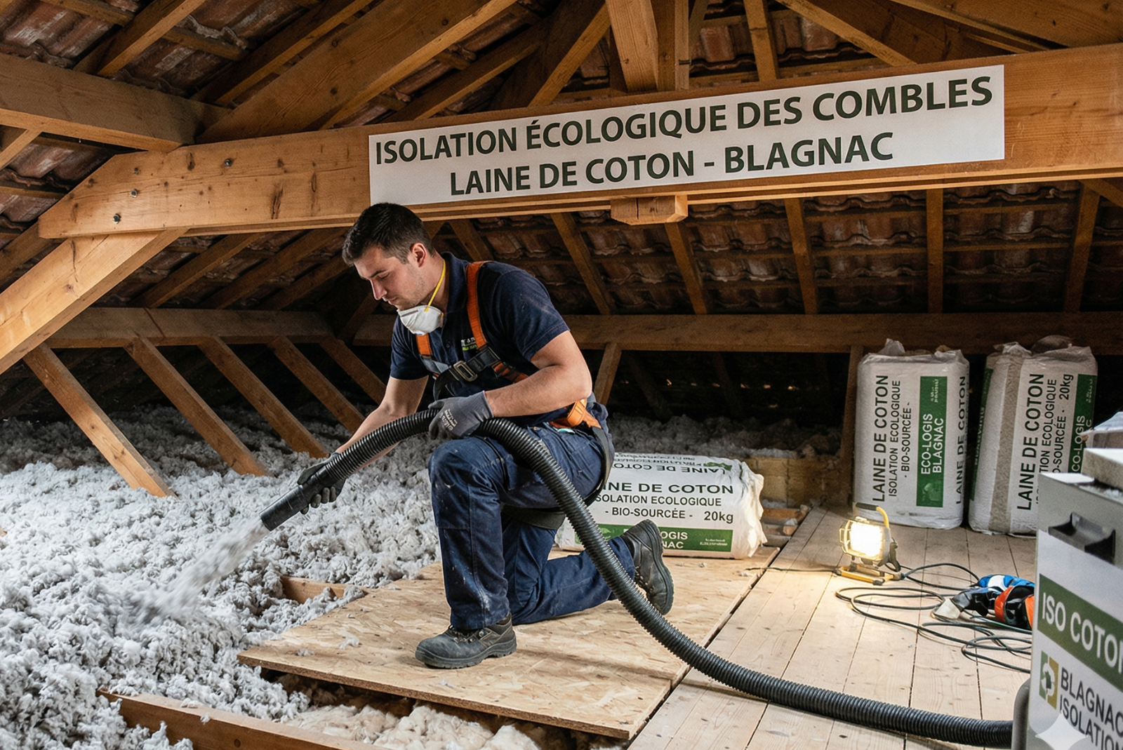 Isolation écologique des combles avec laine de coton à Blagnac