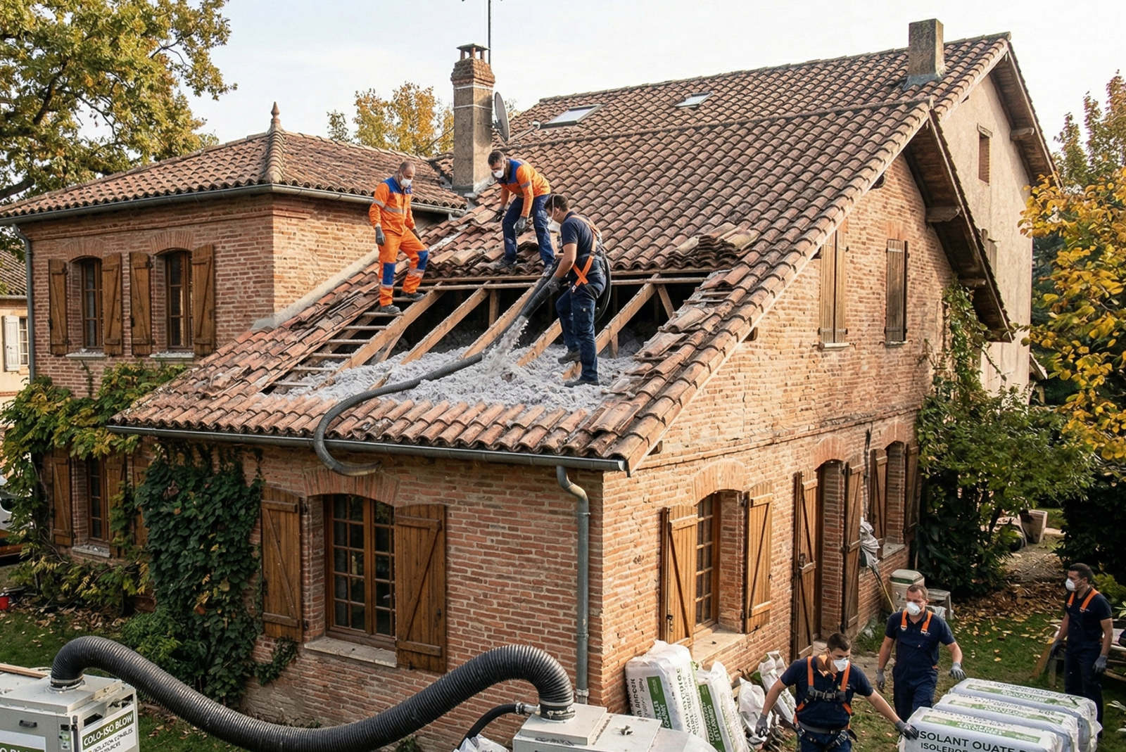 Soufflage isolant thermique des combles pour maison ancienne à Colomiers