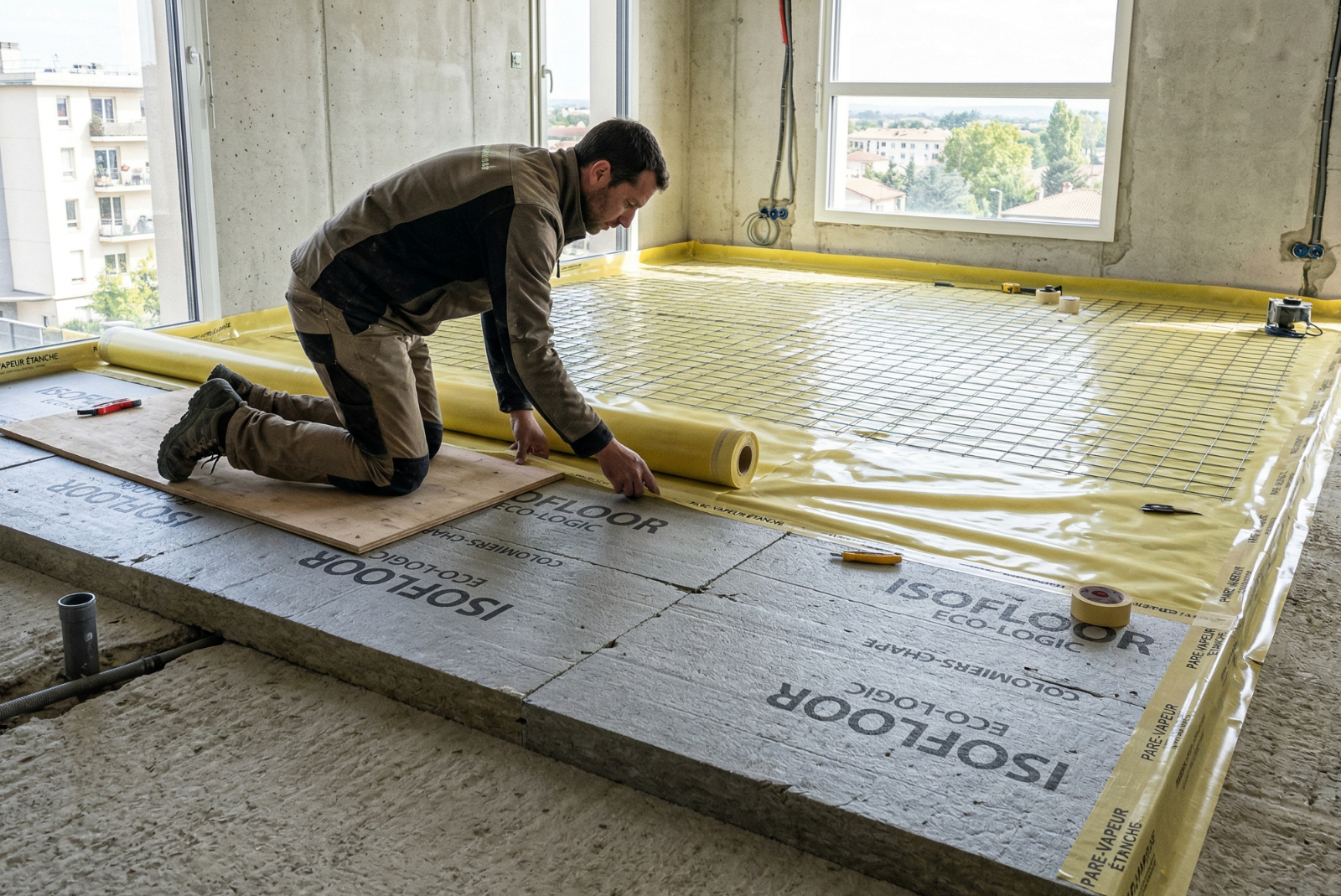Réalisation d’une isolation des planchers sous chape flottante à Colomiers