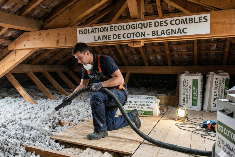 Isolation écologique des combles avec laine de coton à Blagnac